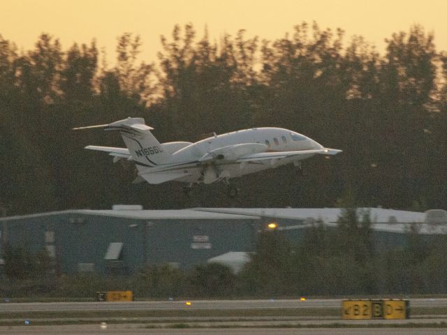 Piaggio P.180 Avanti (N165SL) - Take off late evening.