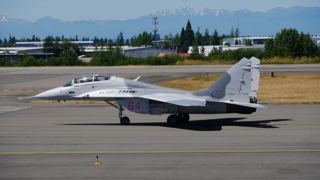 MIKOYAN MiG-33 (N29UB) - FHCs Mikoyan-Gurevich MiG-29UB (C/N 50903014896) taxis to Rwy 34L for a flight on 7.25.17.