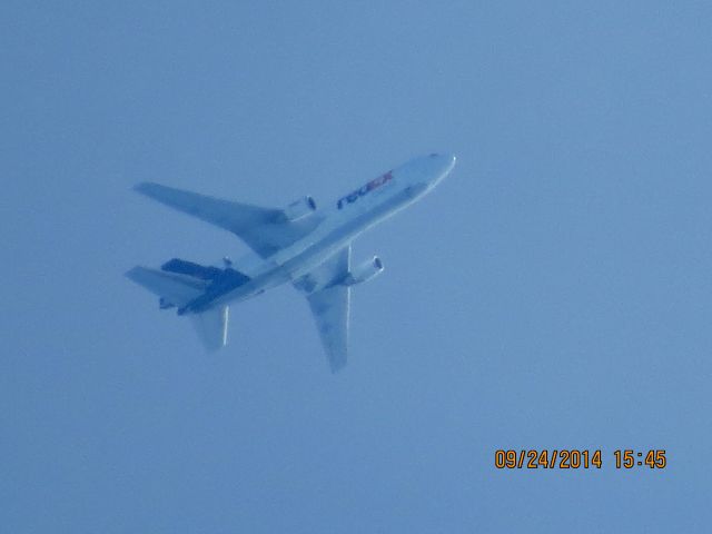 McDonnell Douglas DC-10 (N318FE) - FedEx flight 597 from Memphis to Seattle over Southeast Kansas at 32,000 feet.