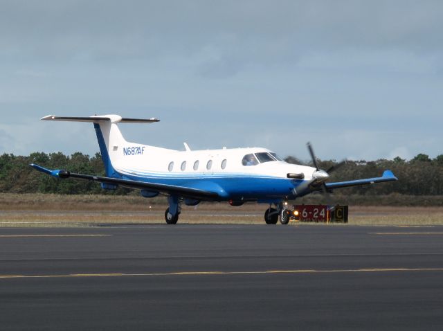 Pilatus PC-12 (N687AF) - Taxi into the restaurant parking after landing runway 24.