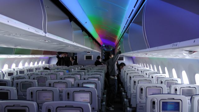 Boeing 787-8 (JA804A) - ANA'S Dreamliner interior.Route: Hiroshima-Tokyo Haneda.