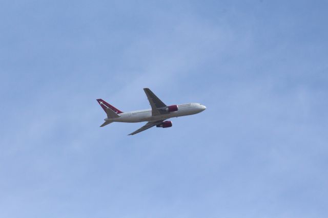 BOEING 767-200 (N225AX) - OEA FLight from KIWA (Phoenix Gateway) to Dakar.  767-200. Shot from my driveway.  Dont see widebodies out of KIWA very often...