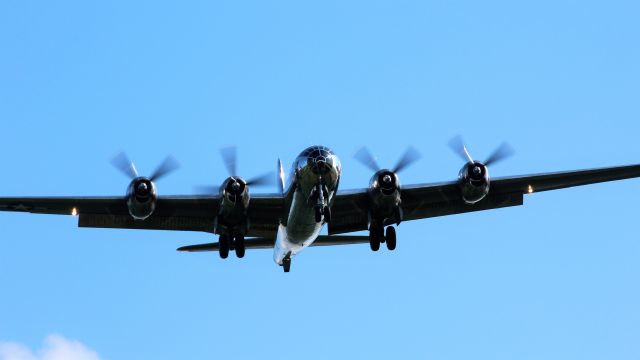 Boeing B-29 Superfortress (N69972) - Doc on final approach for Runway 36 Oshkoshbr /br /This is his arrival landing.