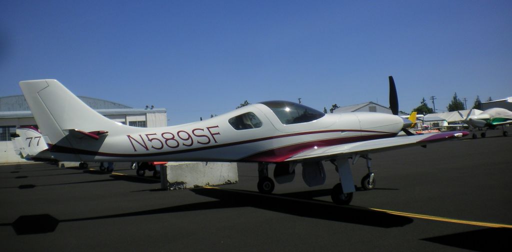 Lancair Legacy 2000 (N589SF) - 2003 Lancair Legacy N589SF on display at 30th annual Lancair Fly-In (2014) at Redmond, OR.