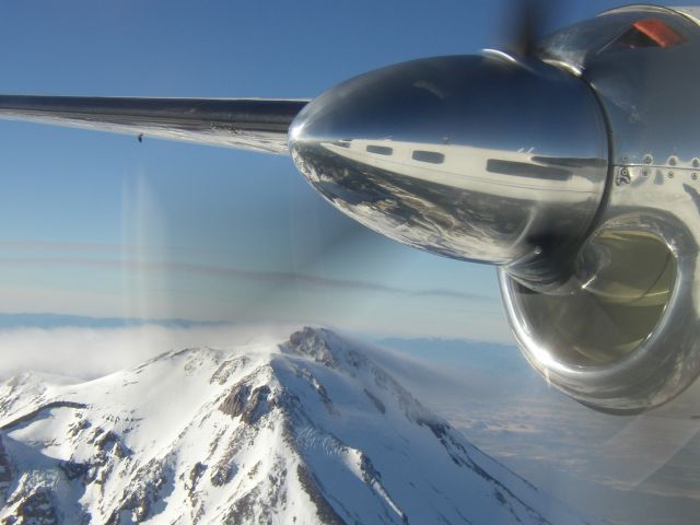 Rockwell Turbo Commander 690 (N57RS) - Abeam Mt. Shasta from 16000 in an AC690B Turbine Commander.  This picture won 3rd prize at the Shasta County Fair in Anderson, Ca.