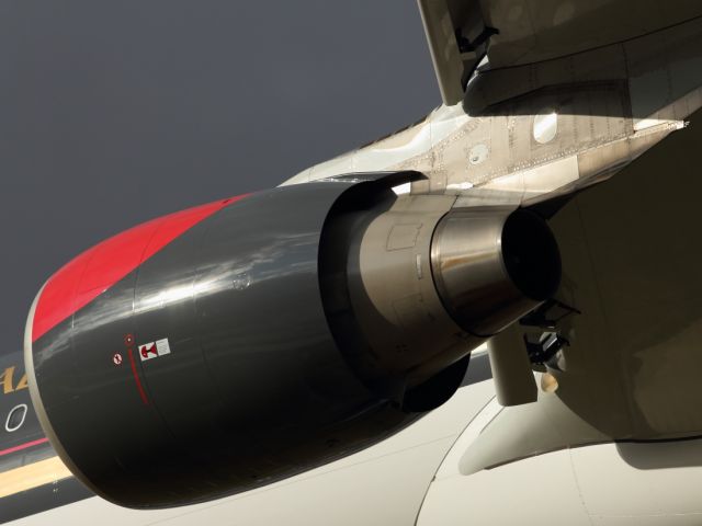 Airbus A330-200 — - The Pratt and Whitney PW4000 has been mounted on various wide bodies over the years, including the MD-11 and B747-400. Here we see a PW4000 slung under the wing of a Royal Jordanian A330-200.