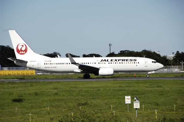 Boeing 737-800 (JA347J) - Departure at Narita Intl Airport Rnwy16R on 2012/08/18