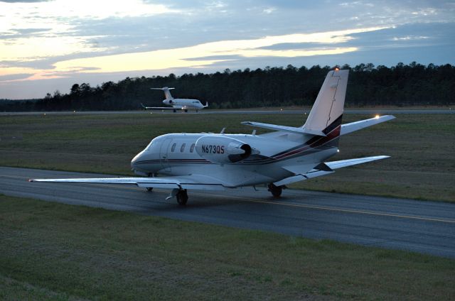 Cessna Citation V (N673QS) - Departures taxi runway 7 last day Masters 2018