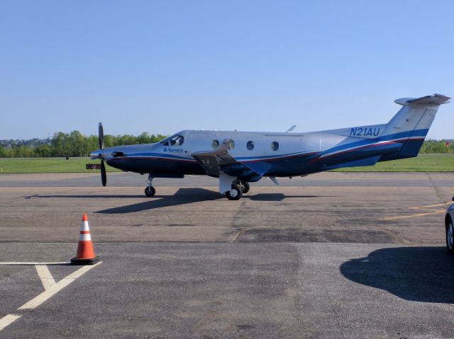 Pilatus PC-12 (N21AU) - Pilatus PC12 on the apron at KHZL