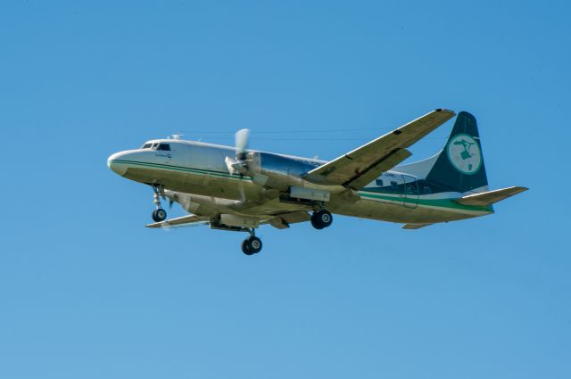 CONVAIR CV-580 (ZK-CIE) - One of our unique and classic Convair C580s from Air Chathams coming into land at Christchurch Airport.