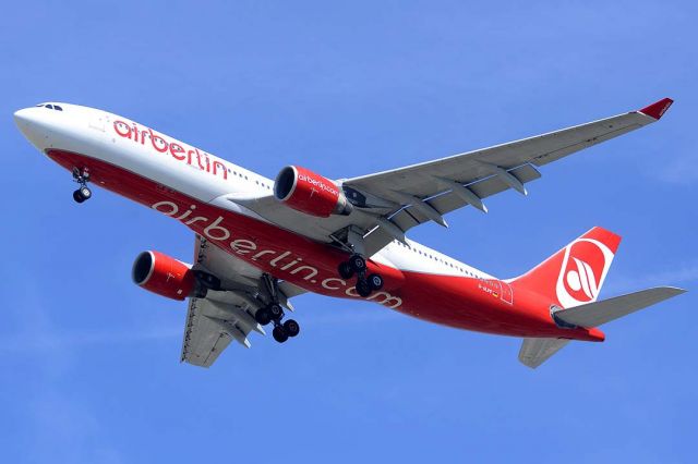 Airbus A330-200 (D-ALPF) - AirBerlin Aiorbus A330-223 D-ALPF at LAX on September 21, 2012. It first flew as F-WWKT on April 30, 2002. Its construction number is 476. It was delivered to LTU International on May 29, 2002.