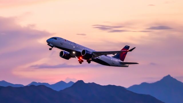 Airbus A220-300 (N302DU) - Delta Airlines A220-300 taking off from PHX on 8/20/22. Taken with a Canon 850D and Rokinon 135mm f/2 manual focus lens.