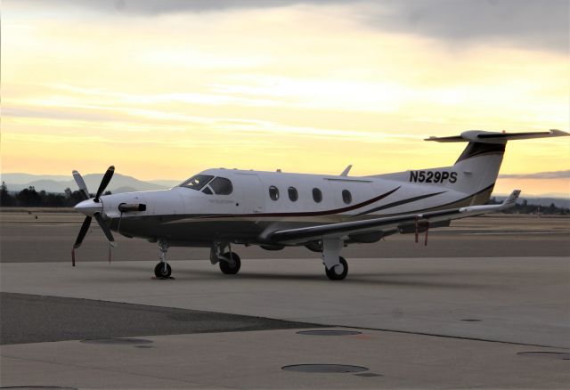 Pilatus PC-12 (N529PS) - KRDD - early AM Sunday 1/24/2021 sows this PC12 on a very cold ramp at Redding. It was very quiet this day, only the Redding Airport Fire Station crew next door left, had pulled the crash tenders out for the AM equipment check,,,,,