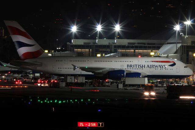 Airbus A380-800 (G-XLEA) - Inaugural flight between London and Los Angeles with British Airways new a380.