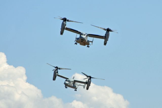 Bell V-22 Osprey — - 2 V-22 Osprey coming in for vertical landing at Miramar Air Show 2011