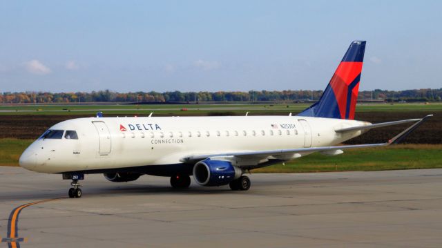 Embraer 175 (N253SY) - Taken from inside the small terminal at Fargo Airport, this Delta Connection E175LR is taking me to Minneapolis.