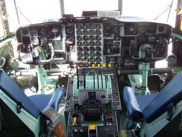 Lockheed C-130 Hercules (N117TG) - Flightdeck of C130 N117TG at Coolidge Airport AZ 22 March 2010