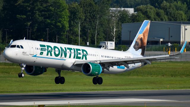 Airbus A321 (N713FR) - Frontier Airlines Airbus A321 landing on runway 1 from Orlando.