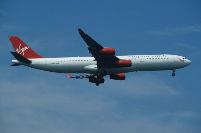 Airbus A340-300 (G-VAEL) - Final Approach to Narita Intl Airport Rwy34L on 1996/07/29