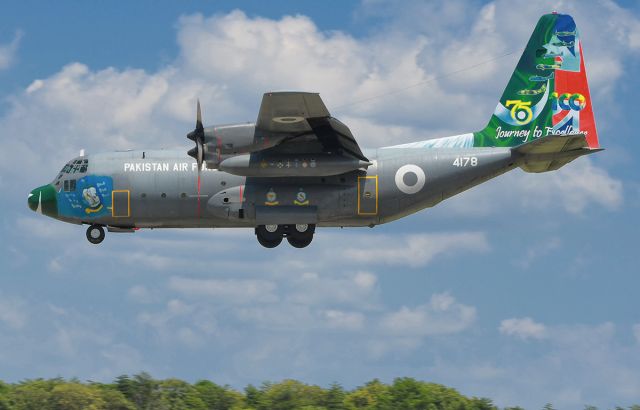 Lockheed C-130 Hercules — - Former Australian C-130E , now Pakistan A.F. 4178 on final to runway 33L at BWI Airport MD. 