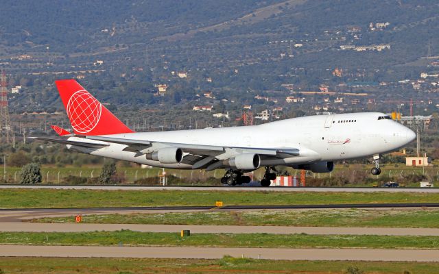 Boeing 747-200 (OM-ACB) - The Queen of the skies B747-4F (Air Cargo Global) spotted the second it touches down in runway 03L in Athens Intl Airport.