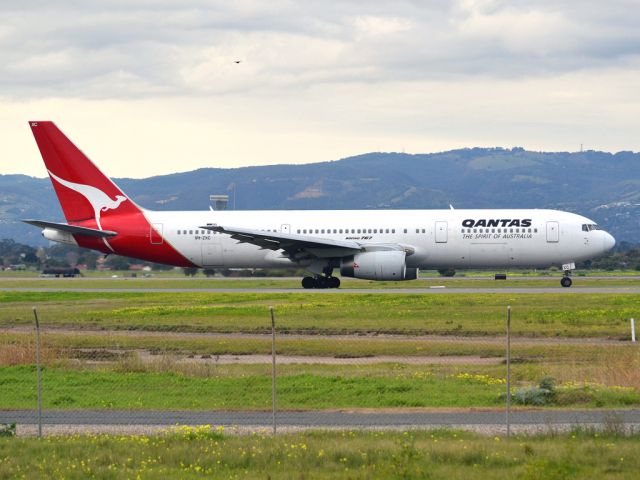 BOEING 767-300 (VH-ZXC) - On taxi-way heading for take off on runway 05, for flight to Sydney. Thursday 12th July 2012.
