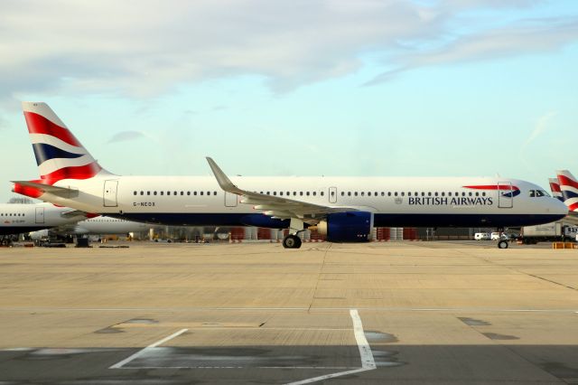 Airbus A321neo (G-NEOX) - Taxiing to Stand 505 on 3-Jan-20 operating flight BAW1441 from EGPH.