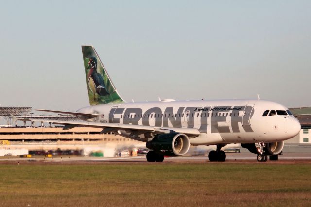 Airbus A319 (N902FR) - Welcome to KHOU (Hobby Airport) Frontier Airlines. This aircraft was the first one to make its KHOU debut.