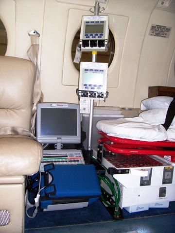 Mitsubishi MU-300 Diamond (N110DS) - Inside Airborne Critical Care, LLCs MU-300 aircraft AKA Critical Care One