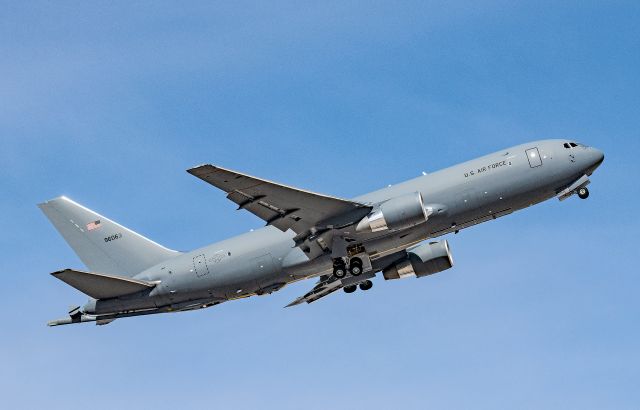 — — - KC-46A Pegasus, leaving Nellis AFB, NV.