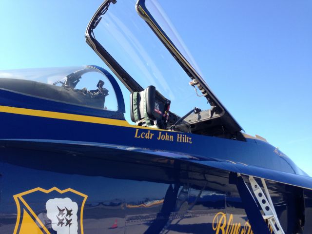 McDonnell Douglas FA-18 Hornet — - Blue Angel #2 at Landmark Aviation in Waukegan