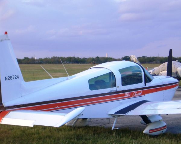 Grumman AA-5 Tiger (N26724) - Taken after flight in.  San Jacinto Monument in the background.