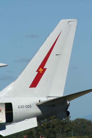 Boeing 737-700 (A30005) - Royal Australian Air Force's E-7A Wedgetail at a FlightLine display at the Aviation Heritage Centre - RAAF Amberley on 21-06-2013.