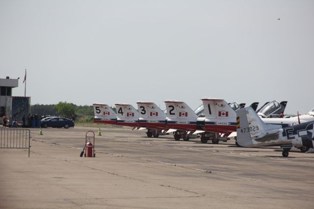 Canadair CL-41 Tutor — - Canadian Snowbirds gearing up for the show