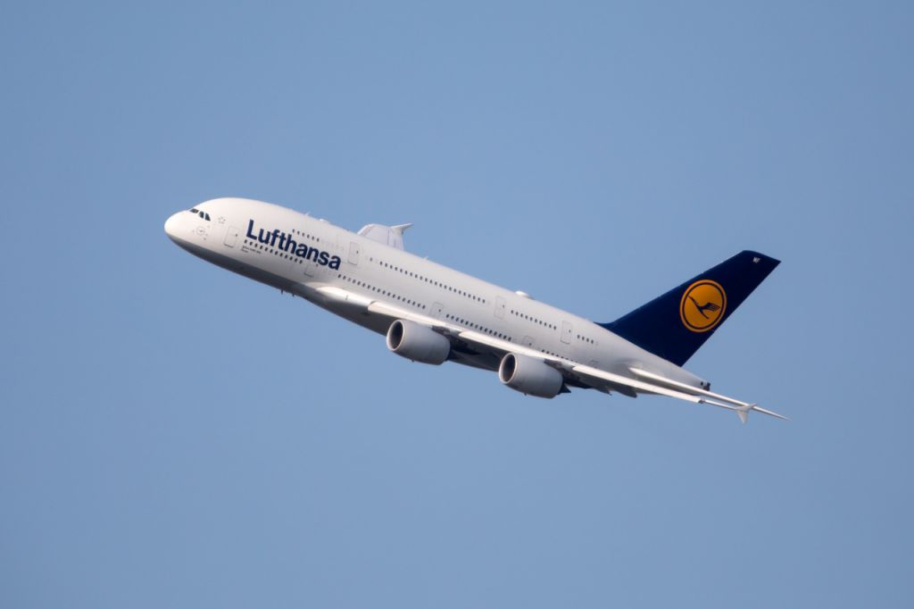 Airbus A380-800 (D-AIMF) - Shortly after take-off from runway 31L at JFK