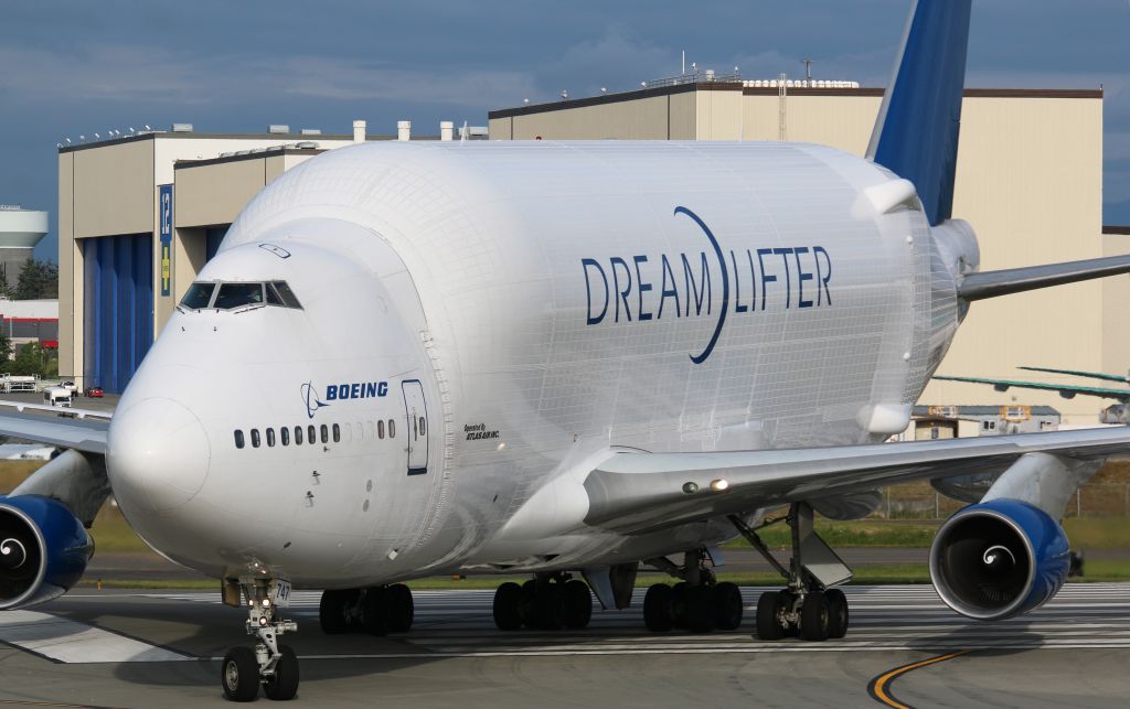 Boeing Dreamlifter (N747BC) - Boeing 747-4J6(LCF) Large Cargo Freighter Dreamlifter arriving at KPAE from NGO Nagoya Japan by way of PANC Anchorage