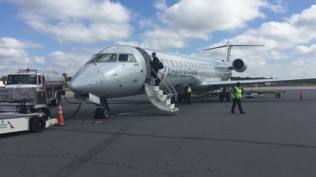 Canadair Regional Jet CRJ-900 (N560NN) - I took this while boarding my flight to PVD at gate 33 in CLT.