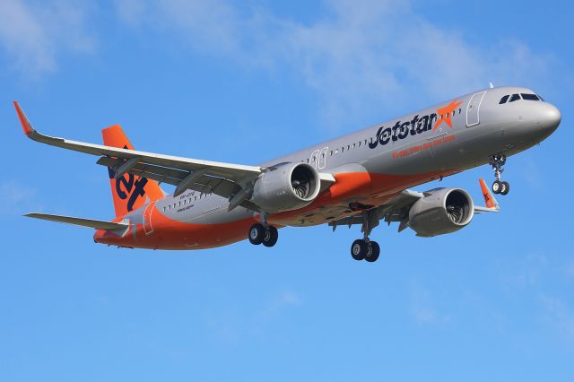 VH-OYQ — - Brand new A321-251NX for Jetstar seen arriving on runway 34.