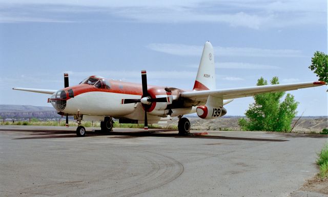 Lockheed P-2 Neptune (N139HP) - South Big Horn County Airport September 1995. A Hawkins and Powers conversion. Being a pilot and A&E they were nice enough to let me walk down to the  tarmac for some pictures. 