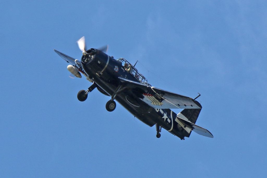 Grumman G-40 Avenger (N81865) - A 1945 Grumman TBM-3E Avenger over the Liberty Aviation Museum, Port Clinton Municipal Airport on 5 Aug 2017.