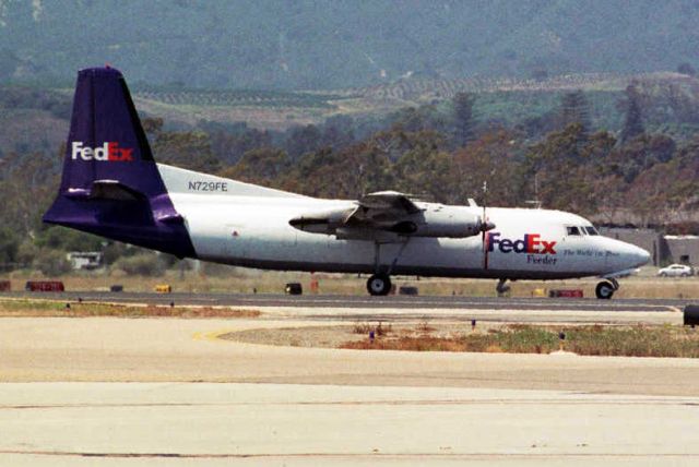 FAIRCHILD HILLER FH-227 (N729FE) - Seen here in Aug-05.  Reregistered N19NN 11-Jul-09 then PK-ZMV for Air Maleo.