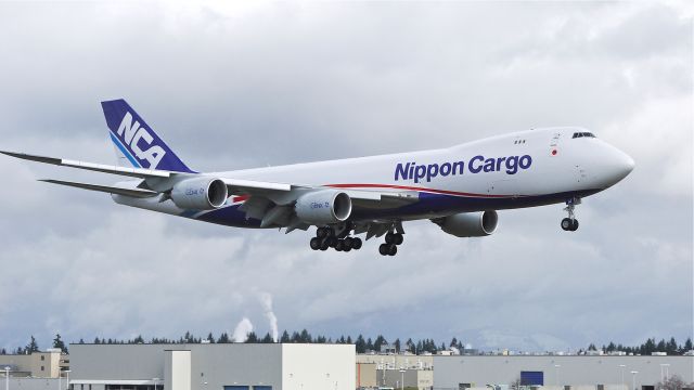 BOEING 747-8 (JA14KZ) - BOE524 with temp registration N772BA on final to runway 16R on 2/25/13. (LN:1469 c/n 37394).