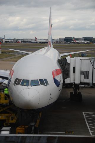 Boeing 777-200 — - British Airways Triple-7 on the stand.