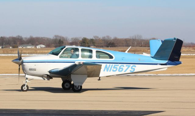 Beechcraft 35 Bonanza (N1567S) - Whiteside Co. Airport 27 Feb 2022br /This smart looking Bonanza stopped thru for some fuel.br /Gary C. Orlando Photo