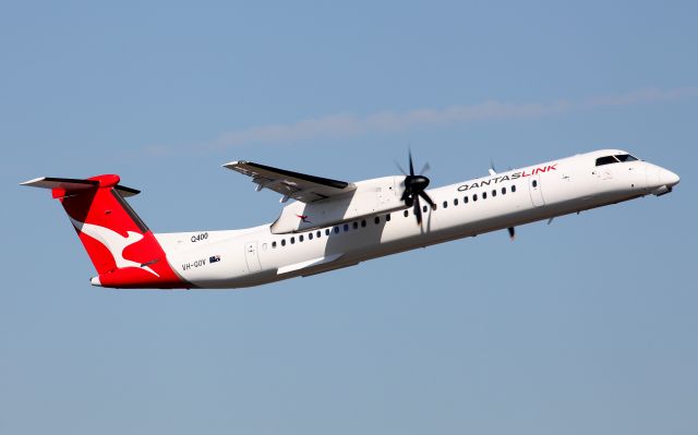 VH-QOV — - Climbing From Rwy 34R (Silver Roo Livery) "Ballarat"