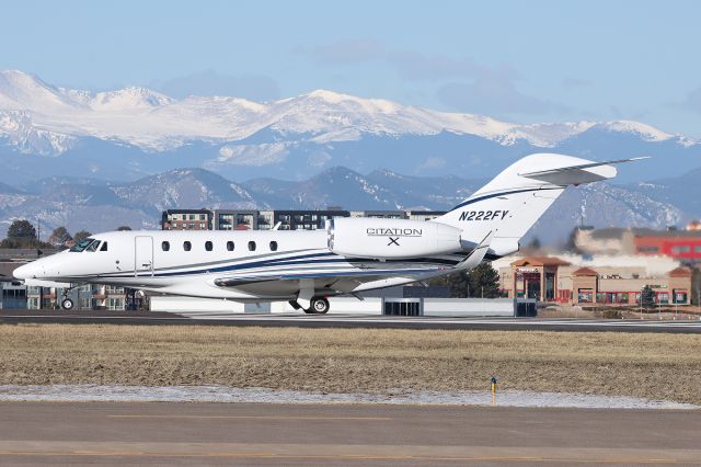 Cessna Citation X (N222FY) - Departing KAPA on rwy 17L 02-12-2023