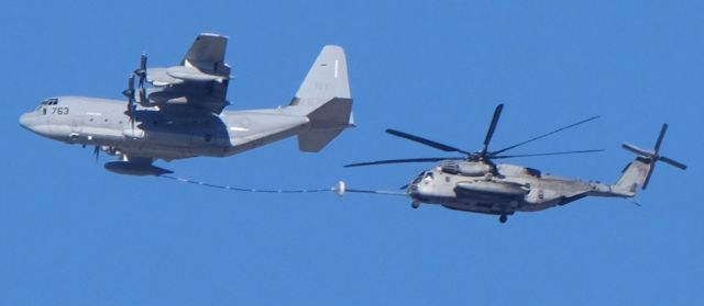 16-6763 — - KC-130J 16-6763 refueling CH-53E 16-1381 at 8500' MSLbr /Lone Pine, California, April 9, 2021