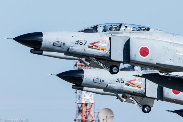 McDonnell Douglas F-4 Phantom 2 (57-8357) - Japan Air Self-Defense Forcebr /Nyutabaru Airbase 5th Air Wingbr /301st Tactical Fighter Squadron F-4EJ Kai  Phantom IIbr /"2015 Nyutabaru Airbase Air Festa" air to ground attack training demonstration.