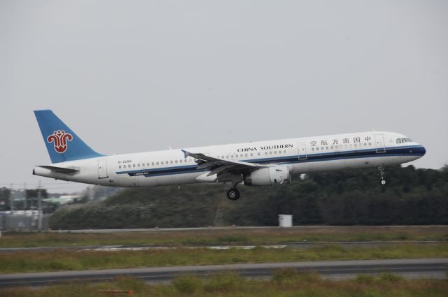 Airbus A321 (B-2285) - Landing at NRT Airport Runway 16L on 2011/10/9