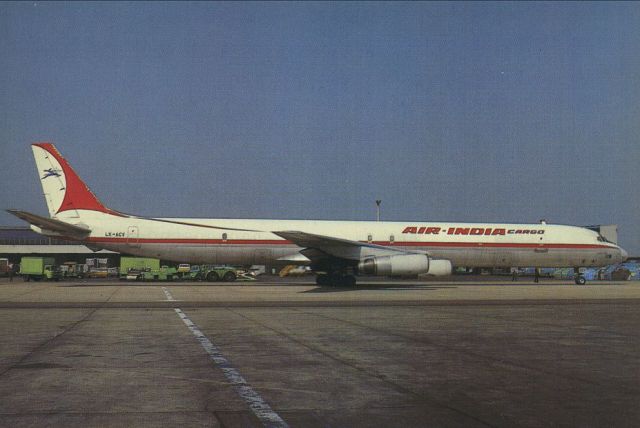 McDonnell Douglas DC-8-60 (LX-ACV) - scanned from postcardbr /air india